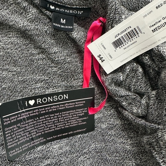 I Heart Ronson Long Grey Open Cardigan Heather Grey Size Medium NEW WITH TAGS - Picture 4 of 8